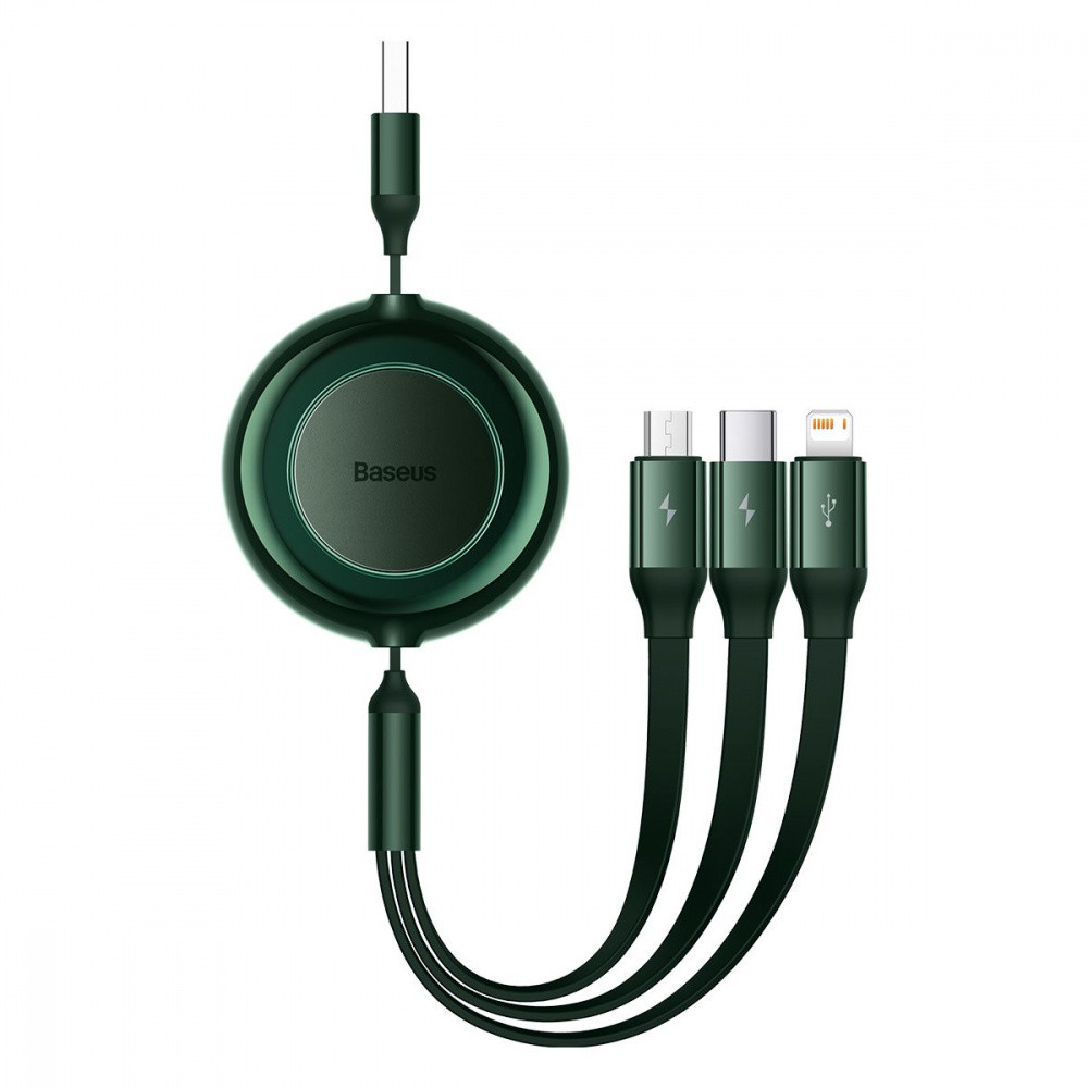 Кабель Baseus Bright Mirror 2 Series 3-in-1 (Micro USB+Lightning+Type-C) 3.5A (1.1m) green
