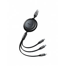 Кабель Baseus Bright Mirror 2 Series 3-in-1 (Micro USB+Lightning+Type-C) 3.5A (1.1m) green, фото 4