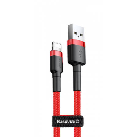 Кабель Baseus Cafule Lightning 2.4A (1m) red, фото 1