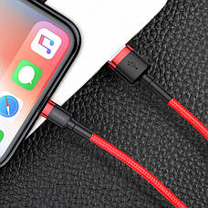 Кабель Baseus Cafule Lightning 2.4A (0.5m) red/black, фото 4