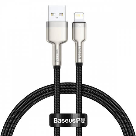 Кабель Baseus Cafule Metal Lightning 2.4A (0.25m) black, фото 1