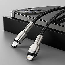 Кабель Baseus Cafule Metal Type-C to Lightning PD 20W (2m) black, фото 6