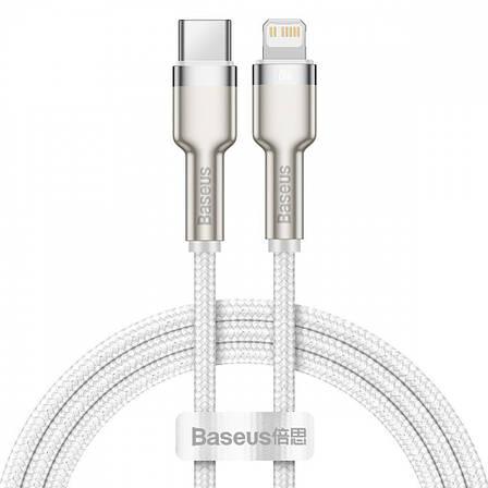 Кабель Baseus Cafule Metal Type-C to Lightning PD 20W (1m) white, фото 1
