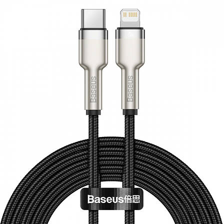 Кабель Baseus Cafule Metal Type-C to Lightning PD 20W (2m) black, фото 1