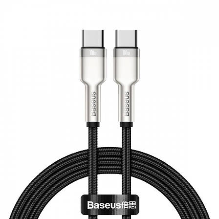 Кабель Baseus Cafule Metal Type-C to Type-C 100W (1m) black, фото 1