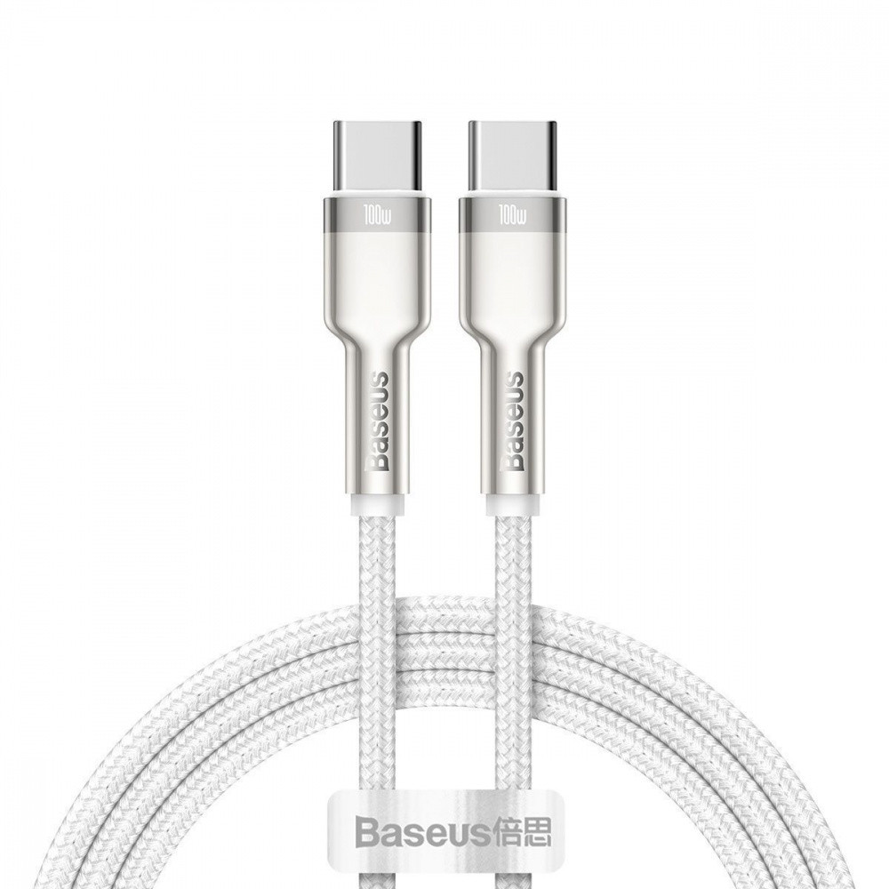 Кабель Baseus Cafule Metal Type-C to Type-C 100W (1m) white