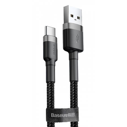 Кабель Baseus Cafule Type-C 2A (3m) gray/black, фото 1