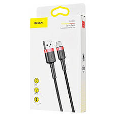 Кабель Baseus Cafule Type-C 3A (1m) gray/black, фото 3