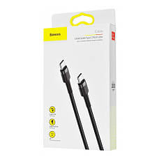 Кабель Baseus Cafule Type-C to Type-C PD 2.0 60W (1m) gray/black, фото 3