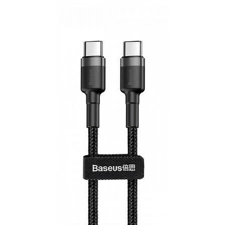 Кабель Baseus Cafule Type-C to Type-C PD 2.0 60W (1m) gray/black, фото 1