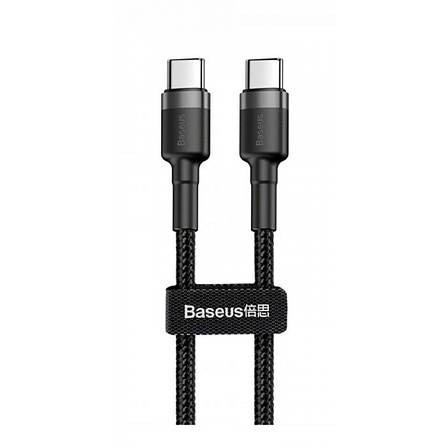 Кабель Baseus Cafule Type-C to Type-C PD 2.0 60W (2m) gray/black, фото 1