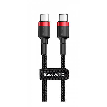 Кабель Baseus Cafule Type-C to Type-C PD 2.0 60W (2m) red/black, фото 1