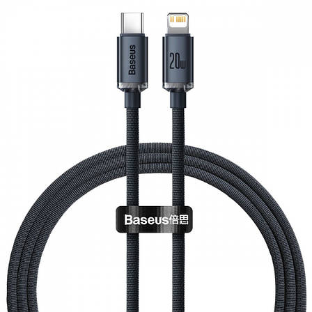 Кабель Baseus Crystal Shine Series Type-C to Lightning 20W (1.2m) black, фото 1