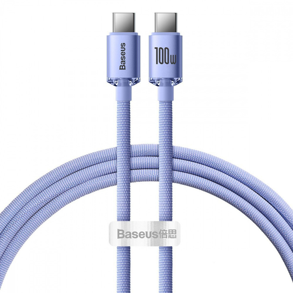 Кабель Baseus Crystal Shine Series Type-C to Type-C 100W (1.2m) purple