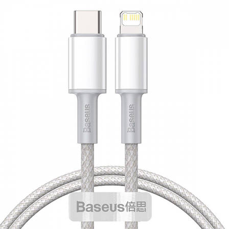 Кабель Baseus High Density Braided Type-C to Lightning PD 20W (1m) white, фото 1