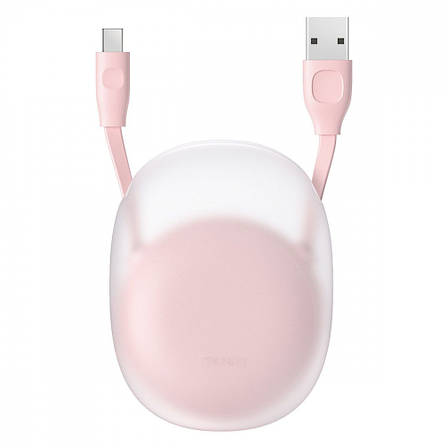 Кабель Baseus Lets Go Little Reunion One-Way Stretchable Type-C 2A (1m) pink, фото 1