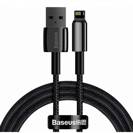 Кабель Baseus Tungsten Gold Fast Charging Lightning 2.4A (1m) black, фото 1