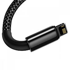 Кабель Baseus Tungsten Gold Fast Charging Lightning 2.4A (1m) black, фото 6