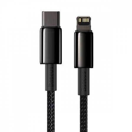 Кабель Baseus Tungsten Gold Type-C to Lightning PD 20W (2m) black, фото 1