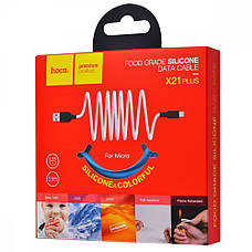 Кабель Hoco X21 Plus Silicone Micro USB (1m) black/orange, фото 3