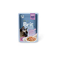 Корм вологий для стерилізованих котів Brit Premium Cat pouch Salmon Fillets in Gravy філе лосося в соусі, 85 г