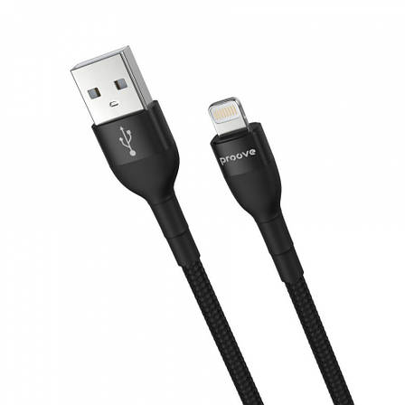 Кабель Proove Weft Lightning 2.4A (1m) black, фото 1