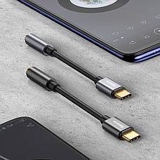 Перехідник AUX Baseus L54 Type-C to 3.5 mm black, фото 4
