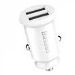 Автомобільний ЗП Baseus Grain 3.1 A 2USB white, фото 8
