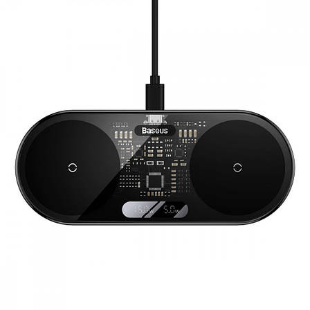 Бездротовий ЗП Baseus Digital LED Display 2in1 20 W black, фото 1