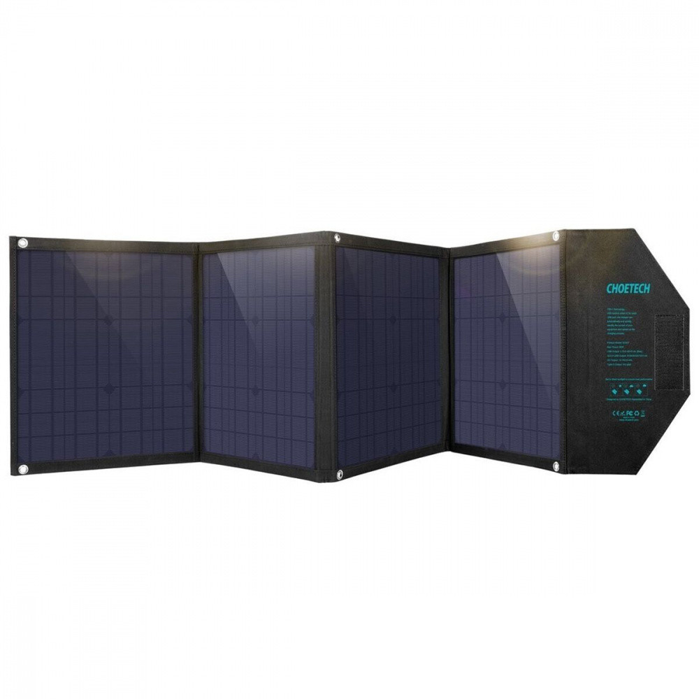 Портативна Сонячна Зарядна Станція Choetech 80W black