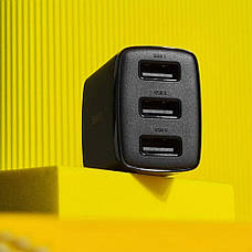 ЗЗП Baseus Compact 17 W (3 USB) black, фото 5