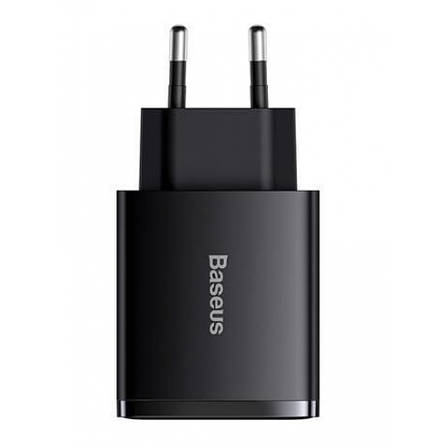 СЗУ Baseus Compact Quick Charger 30W QC+ PD (1Type-C + 2USB) black, фото 1
