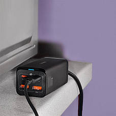СЗУ Baseus GaN3 Pro 100W (2 Type-C + 2 USB) black, фото 5
