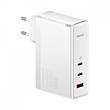 СЗУ Baseus GaN5 Pro 140W (2 x Type-C + USB) + Кабель Type-C + Type-C) white, фото 10