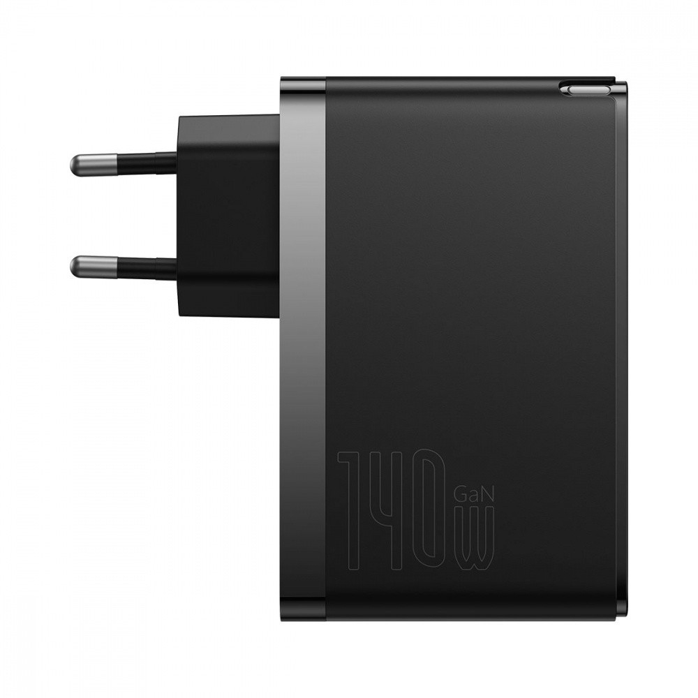 СЗУ Baseus GaN5 Pro 140W (2 x Type-C + USB) + Кабель Type-C + Type-C) black