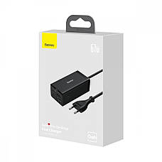 СЗУ Baseus GaN5 Pro 67W USB+2Type-C+HDMI (1.5m) + Кабель Type-C to Type-C 100W(20V/5A (1m) black, фото 3
