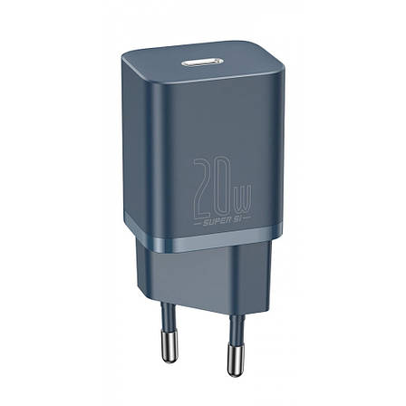 СЗУ Baseus Super Silicone PD Charger 20W (1Type-C) blue, фото 1