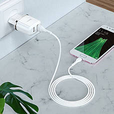СЗУ Hoco N4 Aspiring + Cable (Type-C) 2.4A 2USB white, фото 6