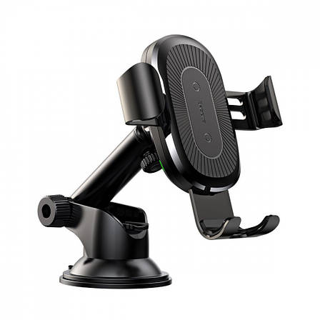Автотримач з бездротовою зарядкою Baseus Gravity Car Mount (Osculum Type) 1.7A black, фото 1