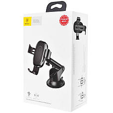 Автотримач з бездротовою зарядкою Baseus Gravity Car Mount (Osculum Type) 1.7A black, фото 2