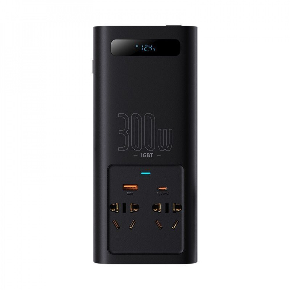 Автомобільний інвертор Baseus In-car Inverter 300 W (220V CN/EU) black