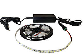 Набір світлодіодної стрічки 12V SMD 2835 (120 LED/m) IP20 холодний білий 5м + блок живлення + коннектор