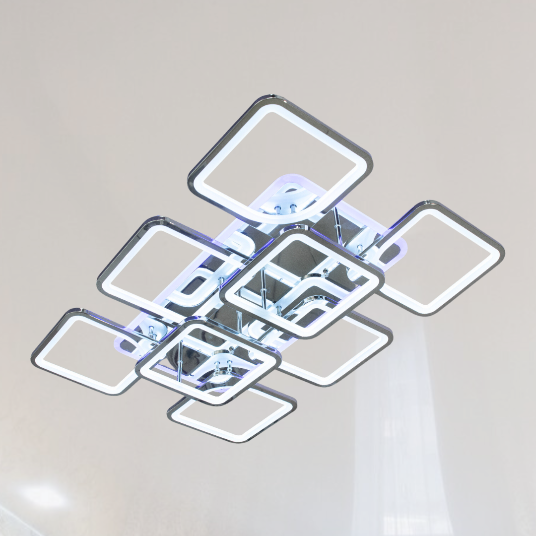 Довга світлодіодна люстра Diasha 270W до 40 м² колір Хром 8060/6+2HR 3color