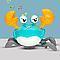 Краб зі звуковими та світловими ефектами Cartoon Crab HX155C, Блакитний / Інтерактивний краб-робот, фото 6
