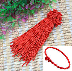 Плетений шнурок - основа для браслета, 3,5мм х 17 см, червоний