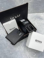 Подарочный набор Hugo Boss (Ремень + Кошелек)
