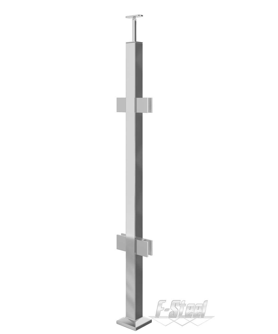 Стійка для скла 40*40*1,5*900mm під скло 8-10 mm, полірована, фото 1