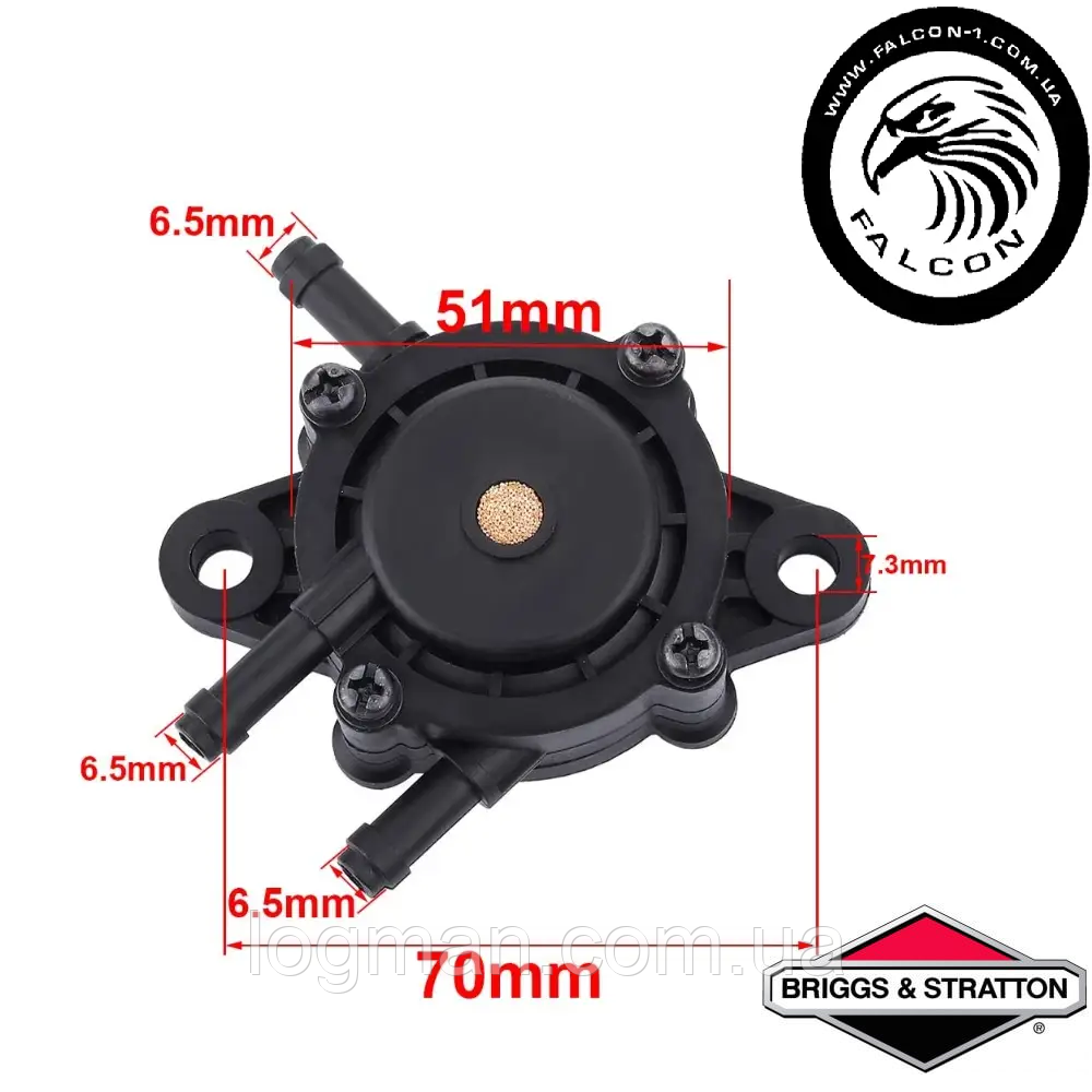 Бензонасос вакуумний Mikuni Briggs Stratton Kawasaki Honda Kipor Колер Weima 491922 16700ZL8013 491922 692313
