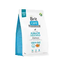 Brit Care Grain-Free Junior Large Breed Salmon 3 кг сухой корм для щенков Брит Каре