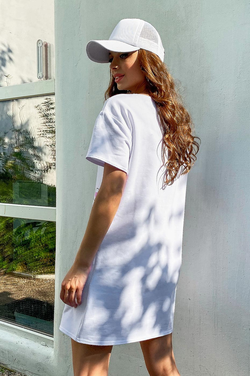 Белое платье-футболка (арт. ) ♡ интернет-магазин Gepur